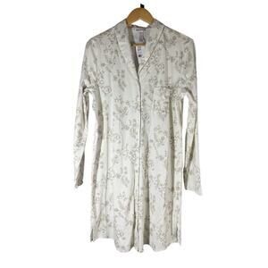 Hanro Loungy Nights Printed Long Sleeve Nightgown Size Medium Tender Botanical